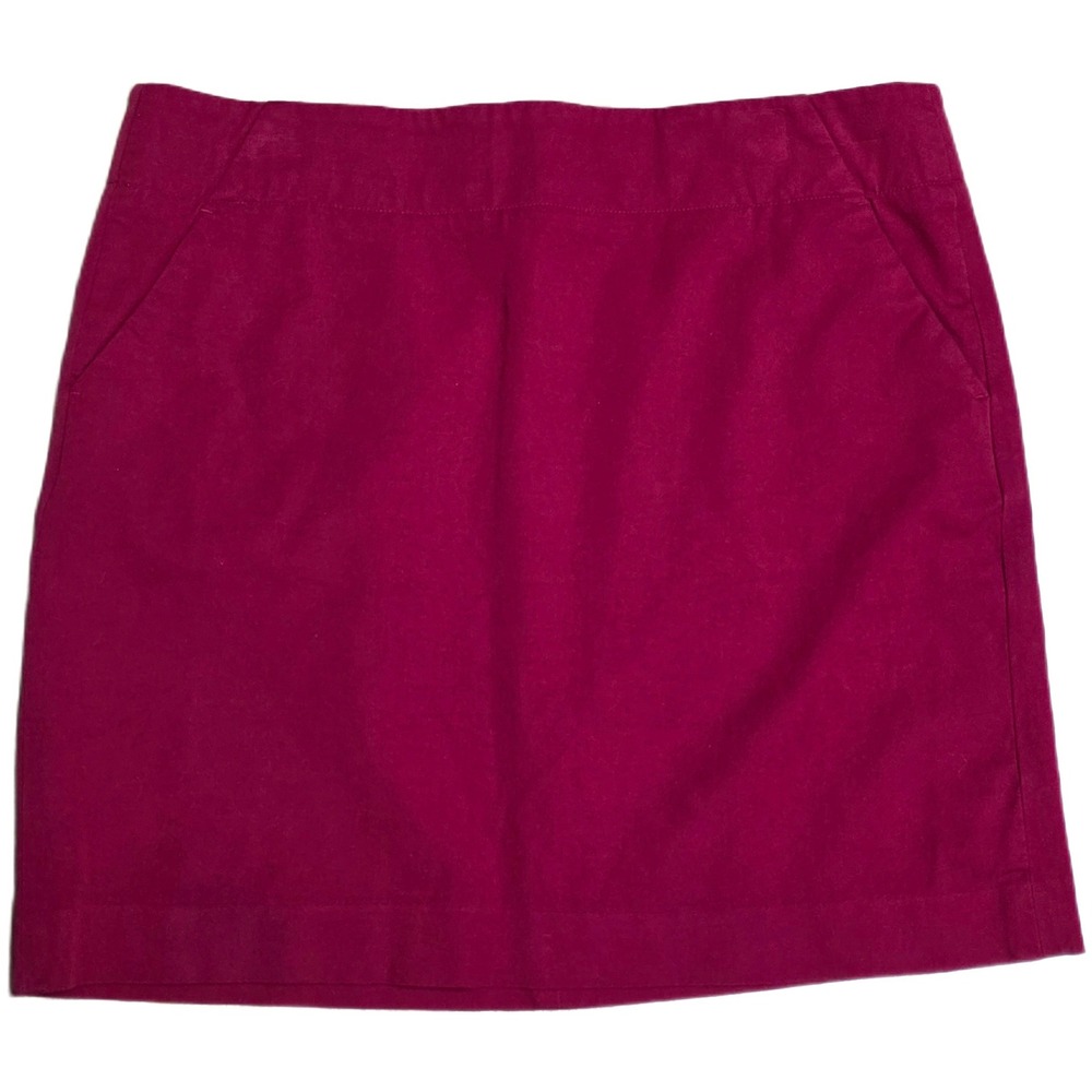 LOFT A-Line Mini Skirt Women's Size‎ 14 Red Pockets Zip Fly